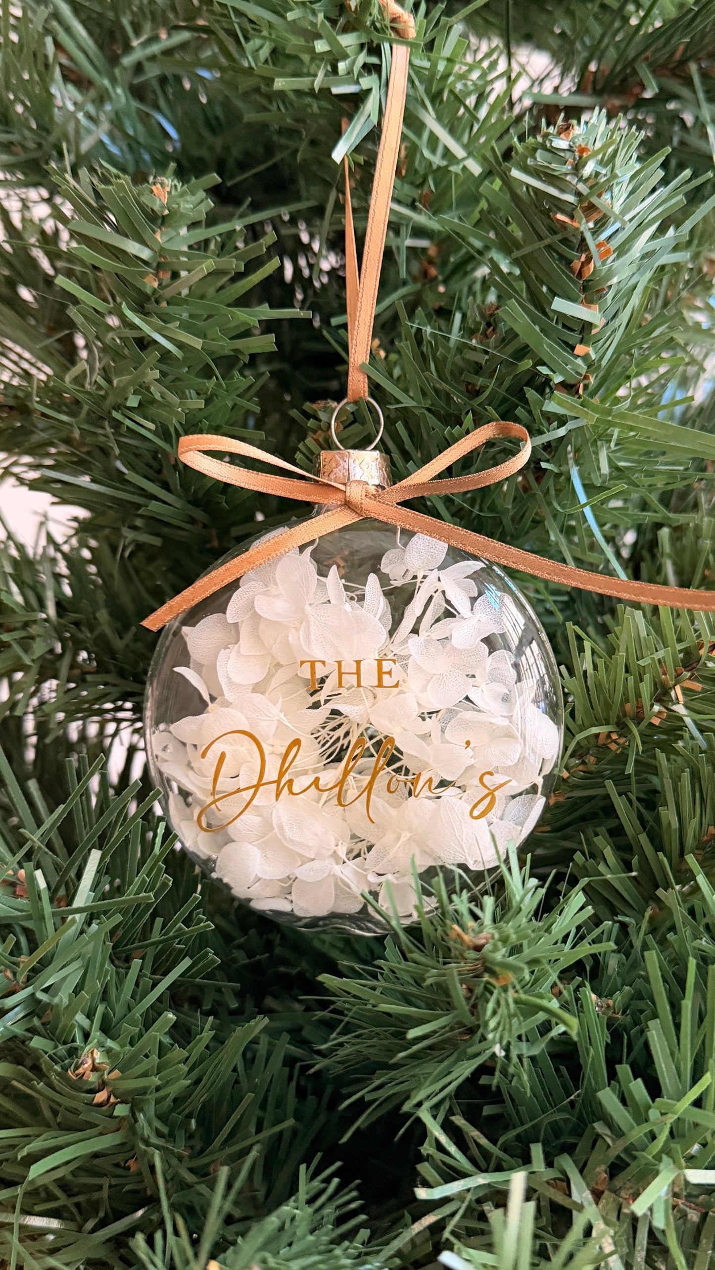 personalised glass bauble