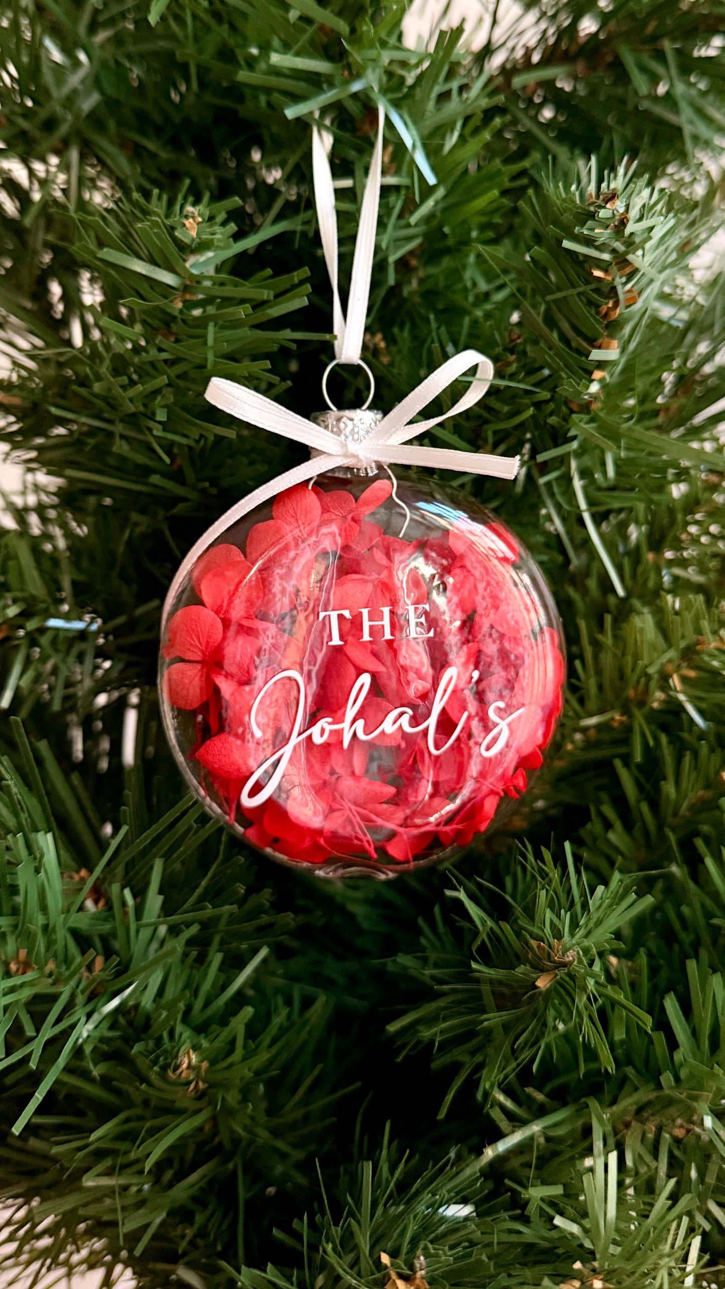 personalised glass bauble