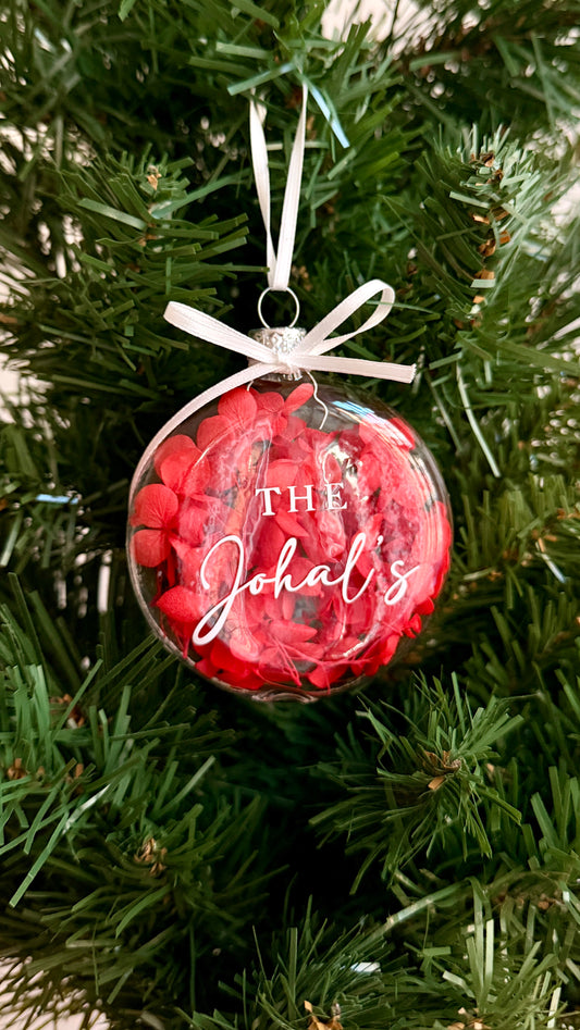 personalised glass bauble